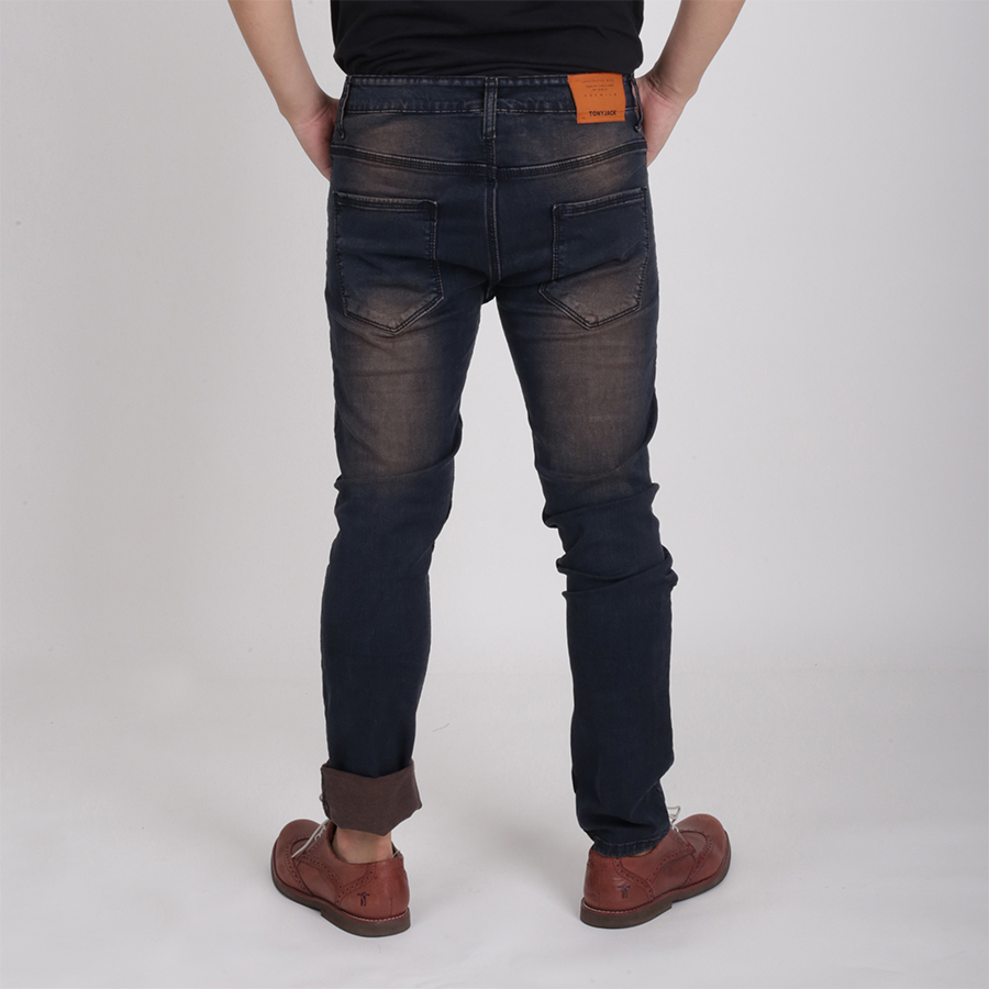 CELANA PANJANG SOFT JEANS PRIA PREMIUM DENIM RIPPED ETNIK  