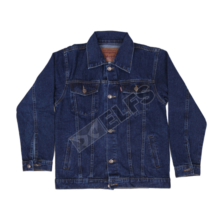 Jaket Jeans Denim Pria Kemeja Sreetwear 215D2 Biru Dongker 