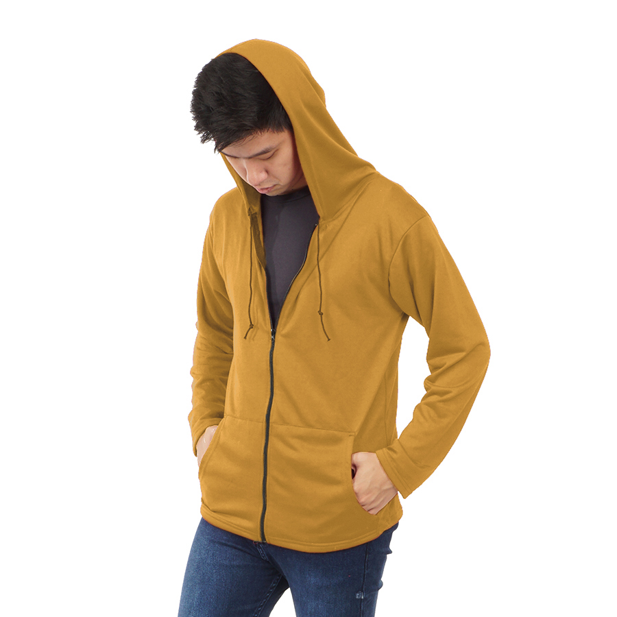 HOODIE PRIA TERRY POLOS KUNING TUA HOODIE TERRY ELFS SHOP