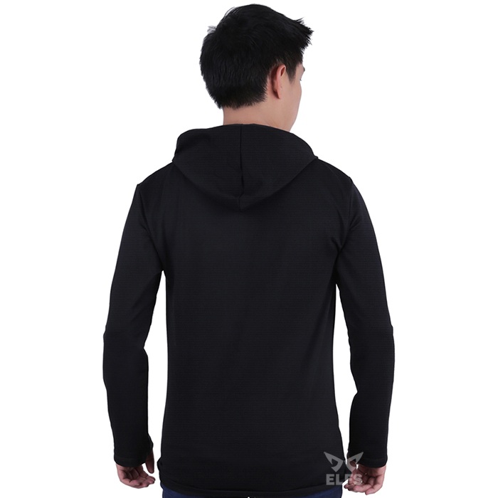 Kaos Hoodie Pria Lengan Panjang Texture Hitam Lengan Panjang Hoodie