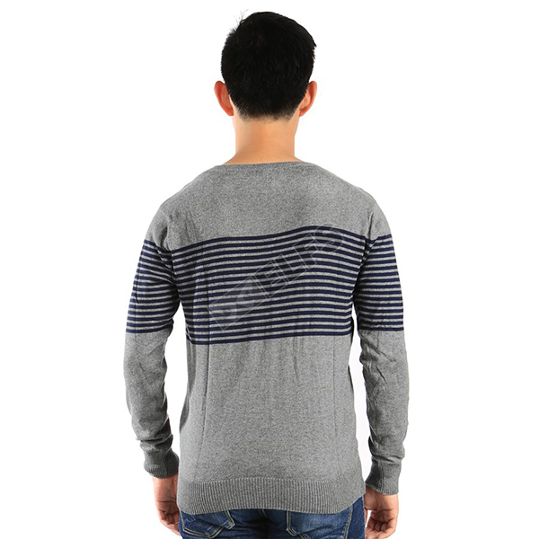 Sweater Rajut  Pria Stripe Abu Tua SWEATER ELFS SHOP