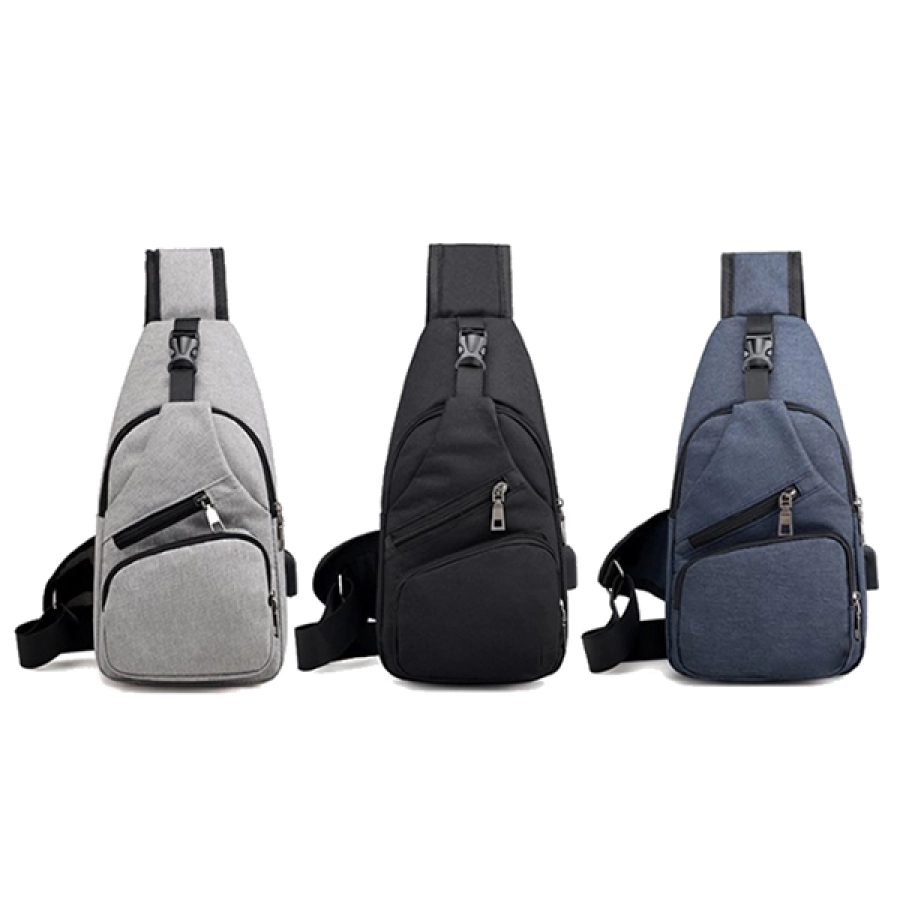 TAS PUNDAK TAS SELEMPANG USB PORT CHARGER SMART CROSSBODY SLING BAG ABU MUDA 4 3