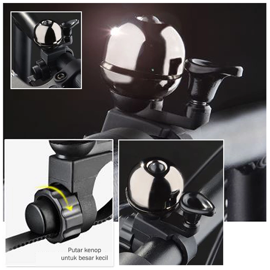 KARABINER Bell Sepeda Rockbross Bel Quick Release Bicycle Horn Hitam 5 bel_sepeda_hx4