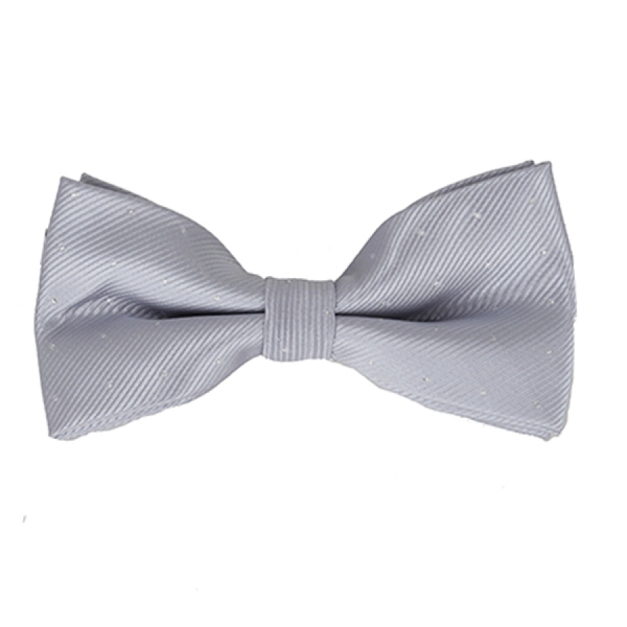 DASI KUPU MOTIF Dasi Kupu Kupu Pria Pesta Wisuda Polyester Tekstur Bow Tie Dot Silver 1 bow_tie_dot_sv_0