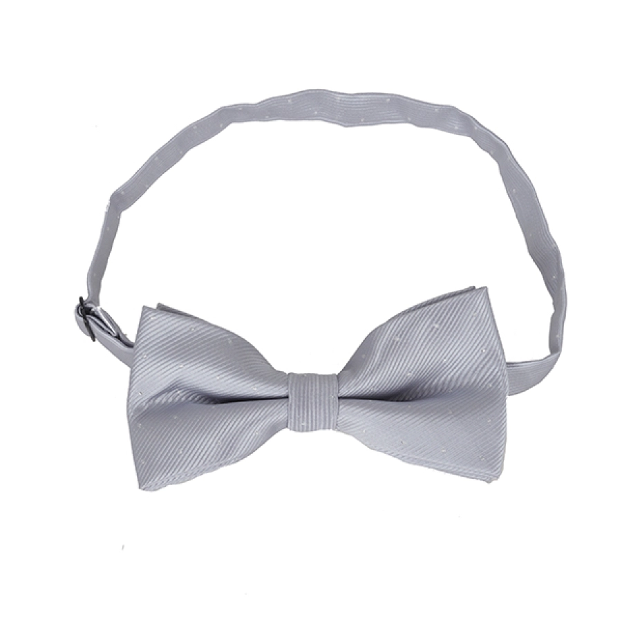 DASI KUPU MOTIF Dasi Kupu Kupu Pria Pesta Wisuda Polyester Tekstur Bow Tie Dot Silver 2 bow_tie_dot_sv_1