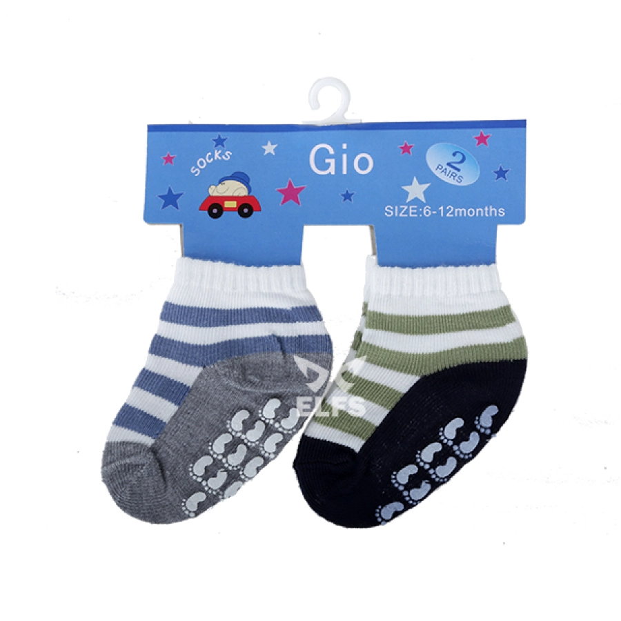  Kaos  Kaki  Anak Bayi 6 12 Bulan Anti Slip Salur 2 Pcs AH 