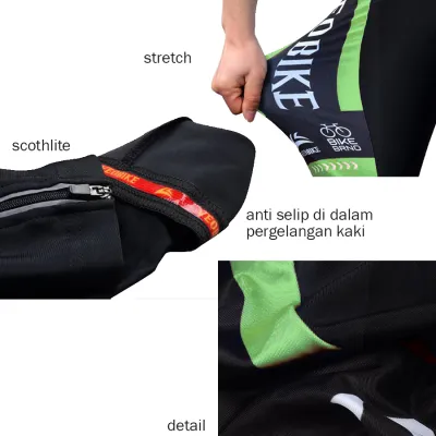 CELANA TRAINING PANJANG CELANA SEPEDA PANJANG PADDING 3D GEL VEOBIKE CYCLING PANTS HIJAU MUDA 4 cds_veobike_gel_panjang_im_3