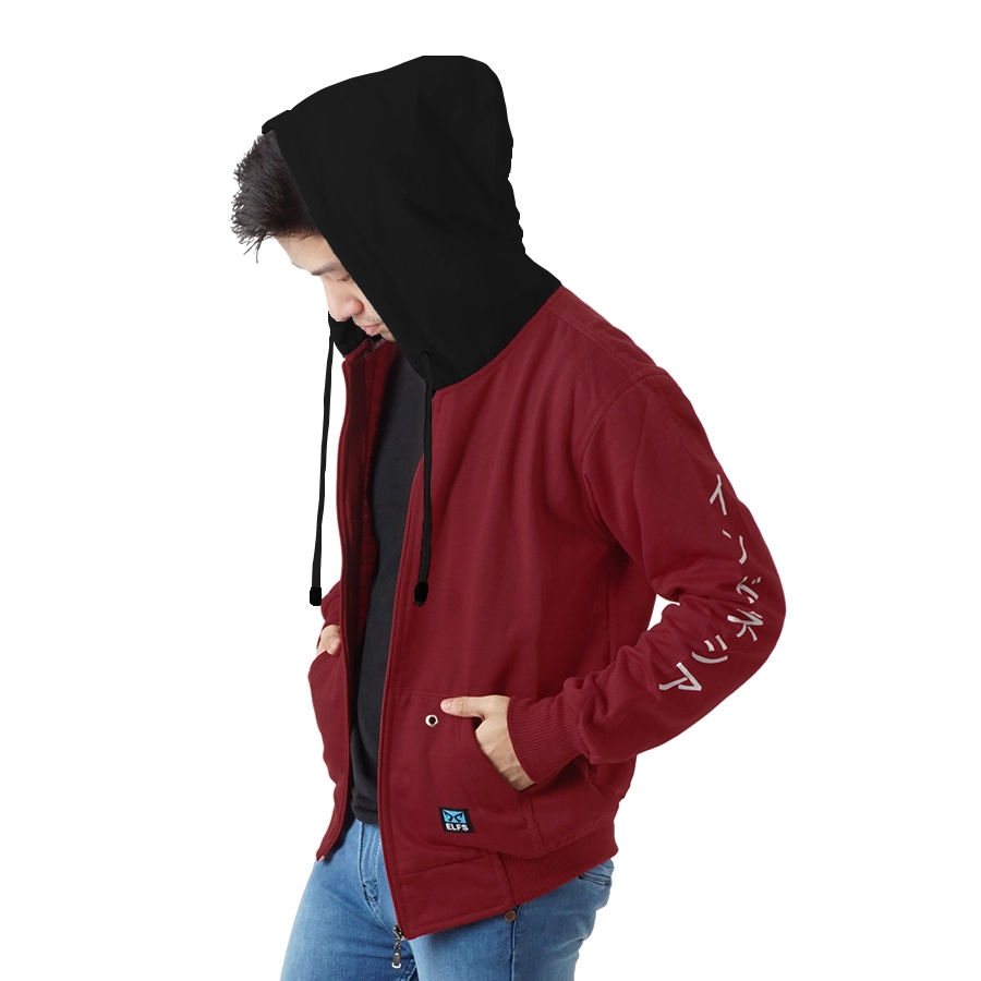  Jaket  Hoodie Lengan Jepang  Indonesia Marun HOODIE 