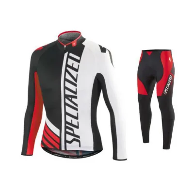 JERSEY Setelan Jersey Sepeda Specialized Lengan Panjang + Celana Padding MTB Roadbike 01 Putih 1 jyt_set_sepeda_cowo_pants_01_px0