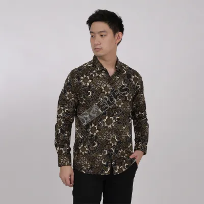 KEMEJA PRIA BATIK SONGKET LENGAN PANJANG SLIMFIT TERMURAH