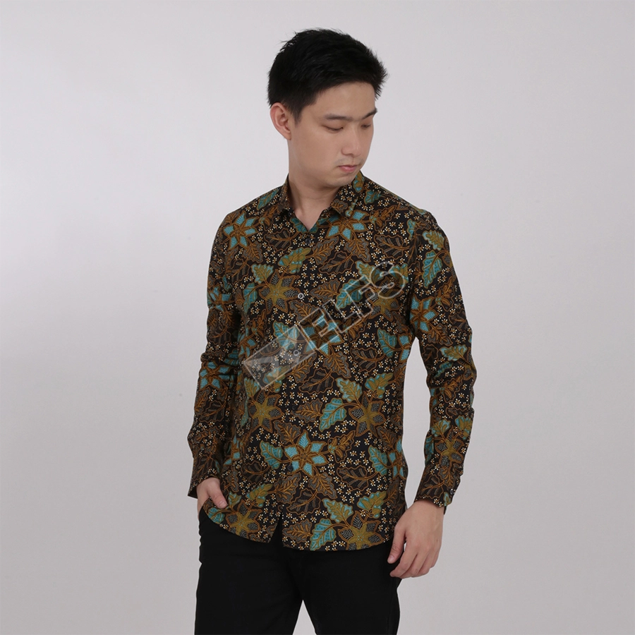  KEMEJA  PRIA BATIK SONGKET LENGAN PANJANG SLIMFIT TERMURAH 