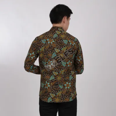  KEMEJA  PRIA  BATIK  SONGKET LENGAN PANJANG SLIMFIT TERMURAH 