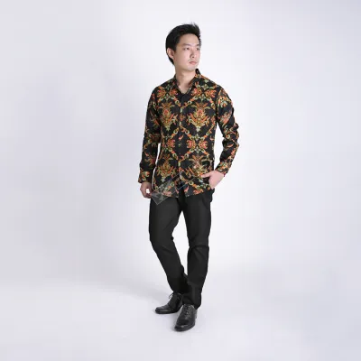 KEMEJA PRIA BATIK SONGKET LENGAN PANJANG SLIMFIT TERMURAH