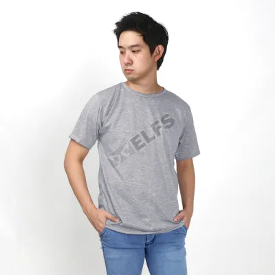  Kaos  Pria O Neck Terry T Shirt Oblong Polos  Abu  Muda  