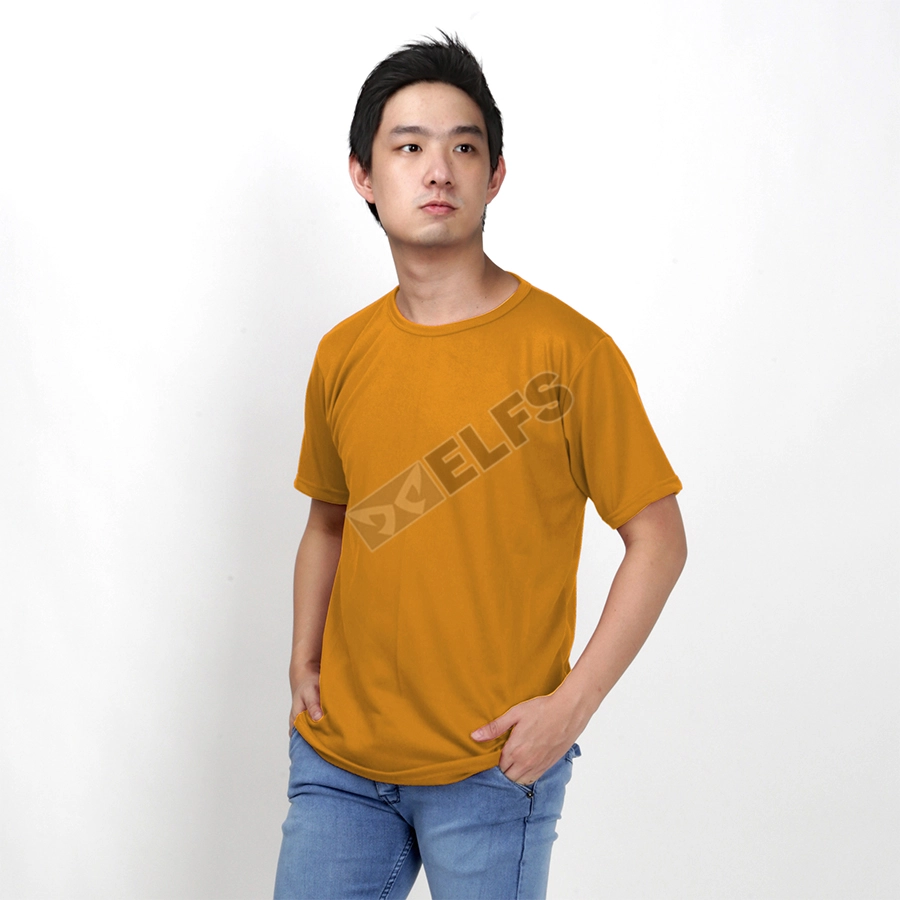 KAOS POLOS KAOS PRIA O-NECK TERRY T-SHIRT OBLONG POLOS KUNING TUA 1 ok_kaos_tangan_pendek_kt0