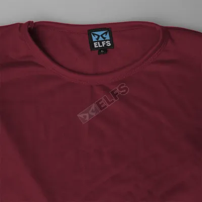 KAOS POLOS KAOS PRIA O-NECK TERRY T-SHIRT OBLONG POLOS MAROON<br> 3 ok_kaos_tangan_pendek_mo2