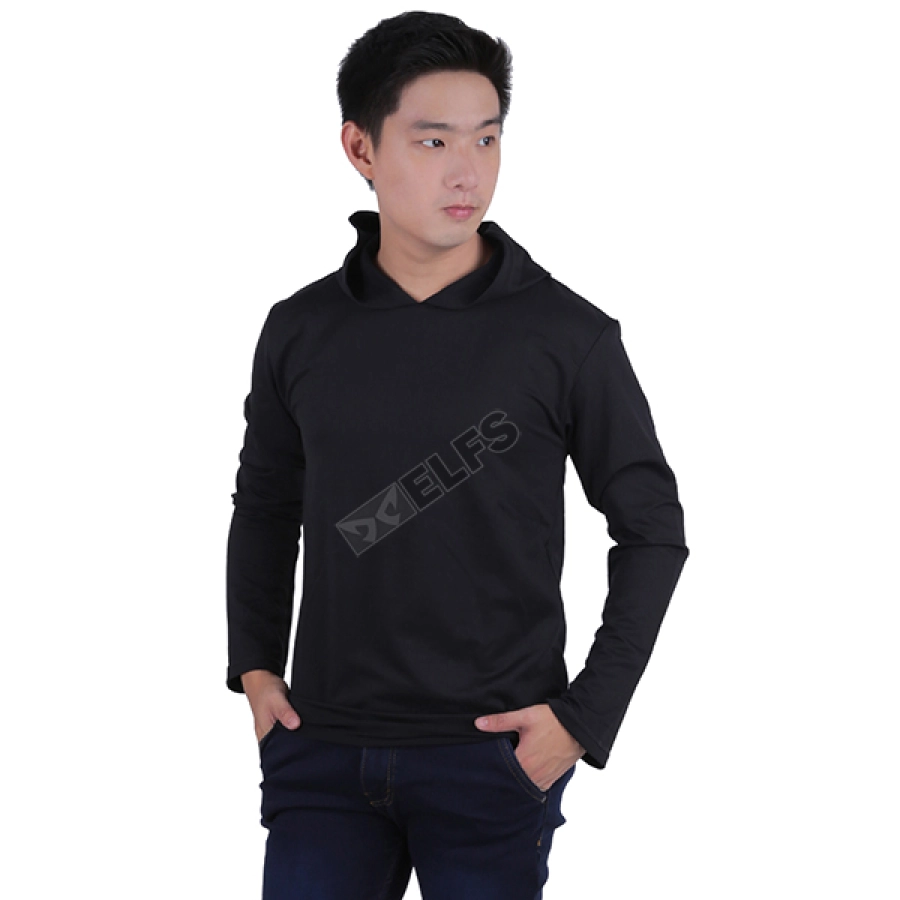 LENGAN PANJANG HOODIE Kaos Hoodie Pria Lengan Panjang Polos Hitam 1 okj_kaos_hoodie_polos_hx_0