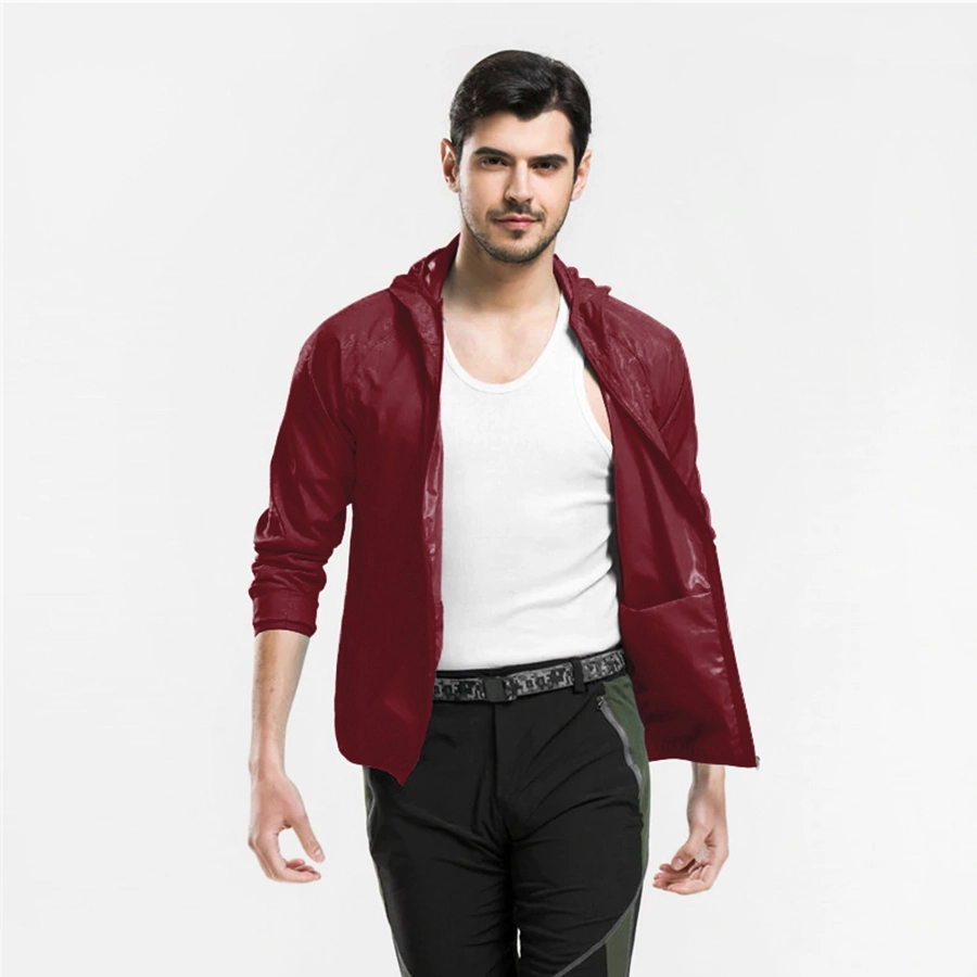 Jaket Pria  Lipat  Parasut Water Resistant Simple Maroon 