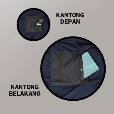 HOODIE & JAKET PARASUT Hoodie Pria Jumbo Parasut Patch Pocket Oversize Jaket Abu Hijau - Biru Dongker 4 parasut_water_resistant_pocket_abuhijau_bd3