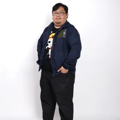 HOODIE & JAKET PARASUT Hoodie Pria Jumbo Parasut Patch Pocket Oversize Jaket Hijau Abu - Biru Dongker 3 parasut_water_resistant_pocket_hijauabu_bd2