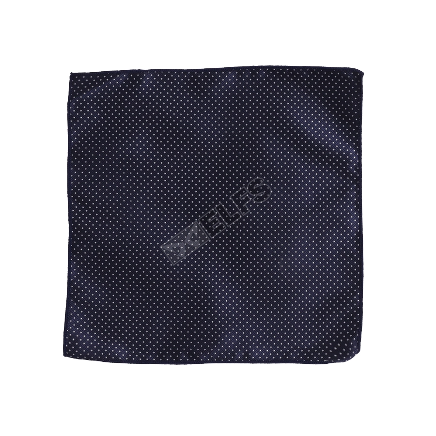 SAPU TANGAN Sapu Tangan Saku Jas Satin 2 sisi motif Pocket Square Handkerchief Dot - Biru Dongker 2 saputangan_saku_jas_dot_bd1