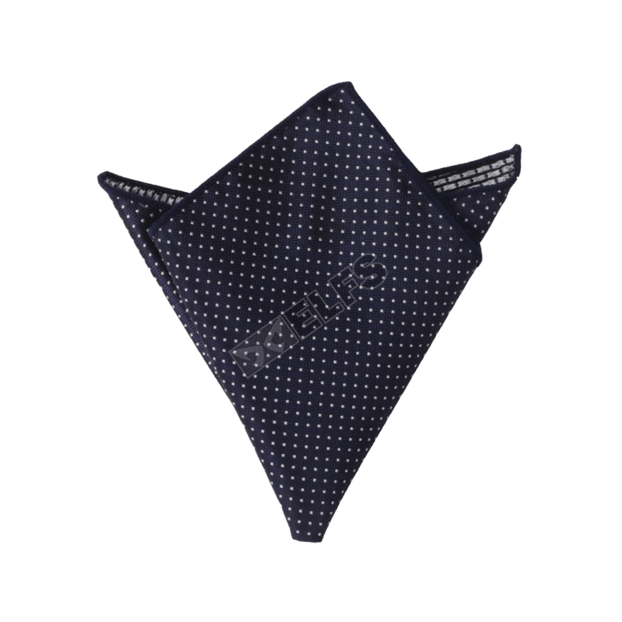 SAPU TANGAN Sapu Tangan Saku Jas Satin 2 sisi motif Pocket Square Handkerchief Dot - Biru Dongker 4 saputangan_saku_jas_dot_bd3