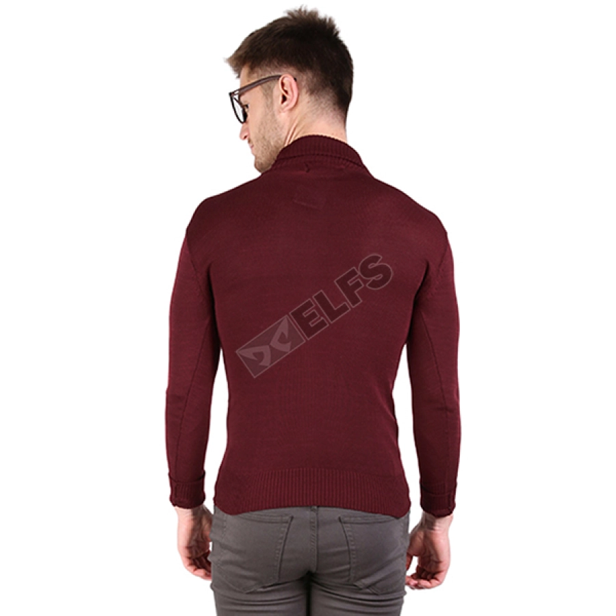  Sweater  Rajut  Pria Turtleneck  ariel Maroon SWEATER  ARIEL 