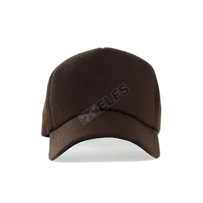 Topi Pria Polos Baseball Bill Up Cap Fleece Coklat Tua 