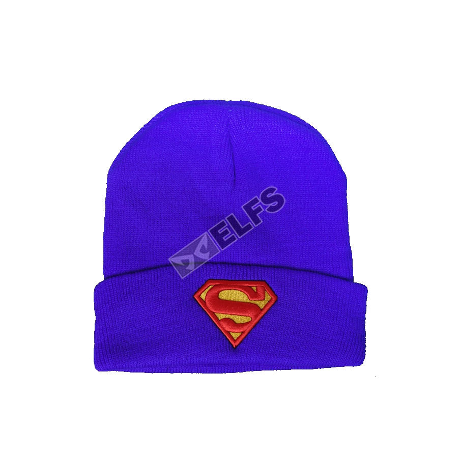 KUPLUK Topi Kupluk Rajut Katun Bordir Beanie Hat Winter Biru Tua 3 to3_kupluk_bordir_superman_bt2