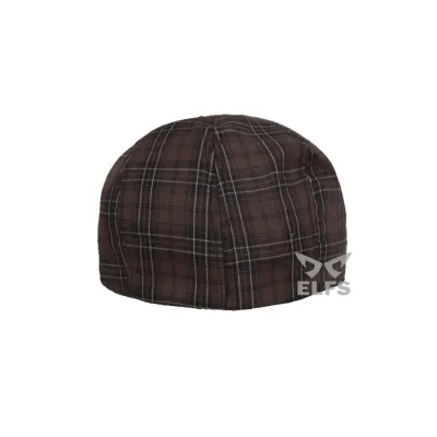 Topi Flatcap Painter Katun Tartan  2 Coklat  Tua TOPI 