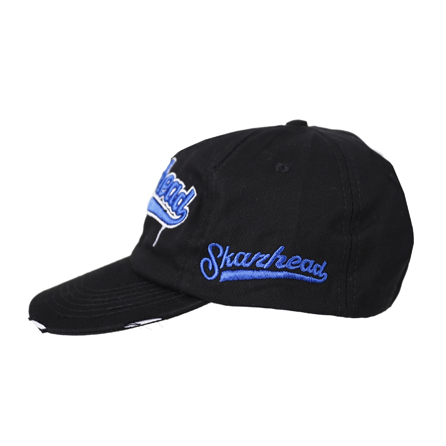 BASEBALL MOTIF Elfs - Topi Baseball Bordir Sobek Impor Unisex Cap Scarhead Hitam 4 to3_rapel_baseball_sobek_scarhead_hx3