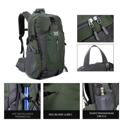 TAS GUNUNG TAS RANSEL GUNUNG CARRIER 40L SEMI WATER RESISTANT OUTDOOR HIKING BAG FK8607 BIRU TUA 4 trim_gunung_peluit_40l_elfs_fk8607_bt3