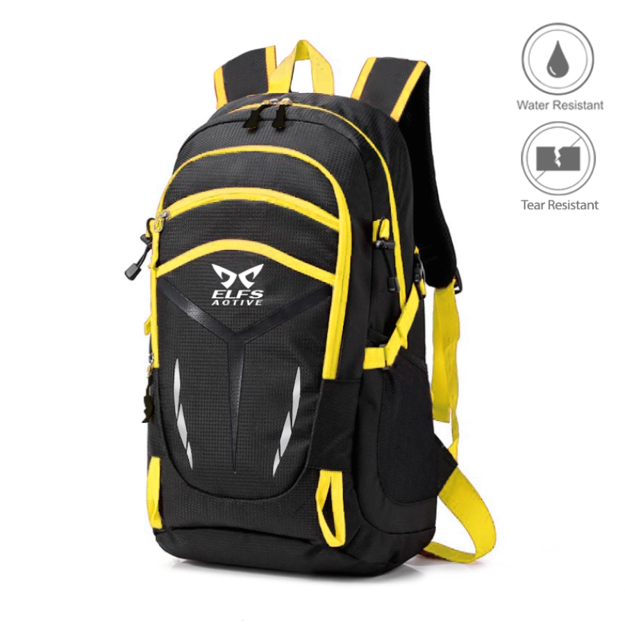 TAS GUNUNG ELFS - TAS RANSEL DAYPACK 20L WATER RESISTANT DENGAN PLUIT KUNING TUA 1 trm_ransel_mini_list_hitam_kt_0