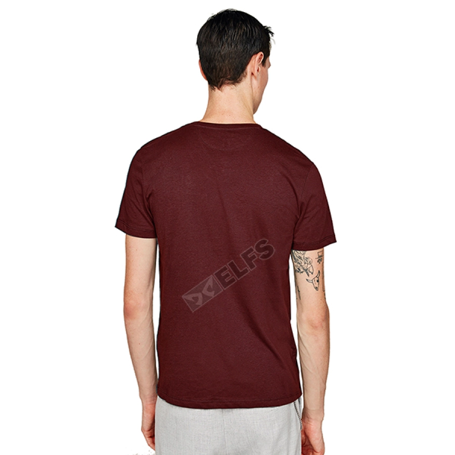 KAOS POLOS Vneck Pria Katun Tshirt Combed 20S Slimfit Basic Maroon 2 vk_cotton_combed_20s_slimfit_basic_mo_1_copy