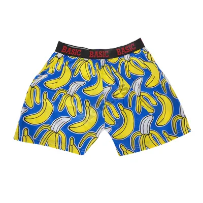 Boxer Pria Dewasa Celana  Dalam Santai Banana Pattern Biru  