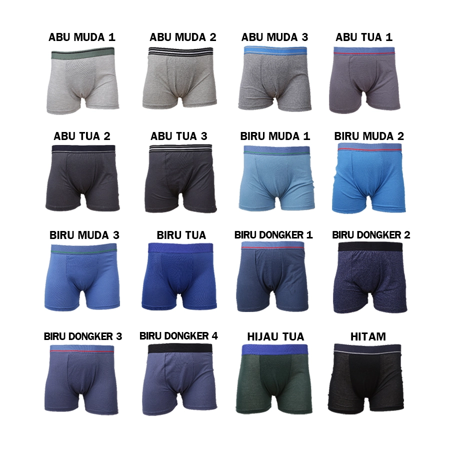 BOXER POLOS Boxer Briefs Katun Pria Import List Celana Dalam CD Kolor Abu Tua 2 xk_boxer_briefs_import_list_3pcs_mx1