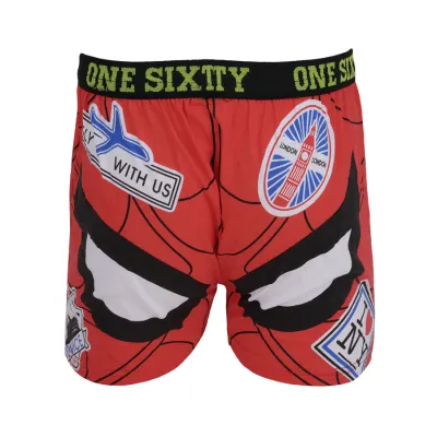 BOXER PRIA DEWASA CELANA  DALAM  SANTAI SPIDERMAN  MERAH CABE 